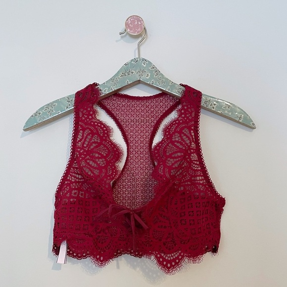 Victorias Secret Red Intricate Lace Bralette - Picture 1 of 4